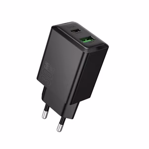 Laturi Hoco N71 30W GaN USB-C/USB-A musta