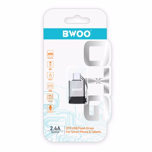 BWOO adapteri USB - USB-C harmaa OTG BZ-35