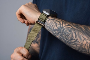 Hihna Apple Watch:lle Forcell F-Design FA05 nylon tarranauha 38 / 40 / 41 mm vihreä