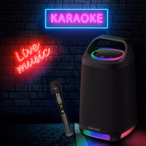 Blavec Portable Bluetooth-kaiutin TWS WS-01 Karaoke 160W mikrofonilla - musta (vahingoittunut pakkaus)
