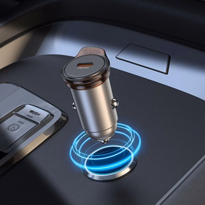 Autolaturi Hoco USB C QC PD 30W + kaapeli USB C - Lightning NZ16 metallin harmaa