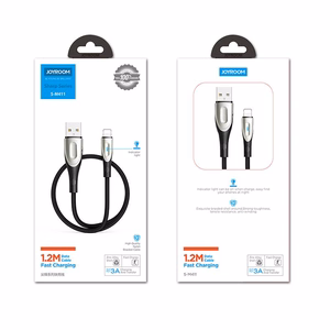 Joyroom Sharp Series S-M411 USB-A / Lightning 3A kaapeli 1.2m latausilmaisimella - musta