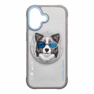 NIMMY suojakuori GLASSES COOL DOG MagSafe-yhteensopiva IPHONE 17:lle harmaa