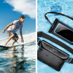 Spigen Aqua Shield A621 Vedenpitävä lantiolaukku + kelluva kotelo - Musta