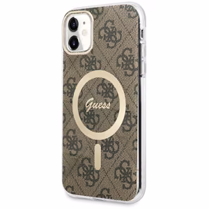 Guess GUHMN61H4STW iPhone 11 6.1" ruskea/ruskea hardcase 4G MagSafe