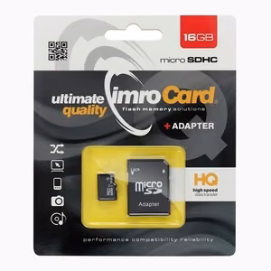 IMRO muistikortti microSD 16GB 100MB/s class 10 UHS I SD-sovittimella