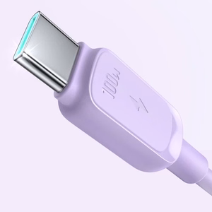 Joyroom Multi-Color Series A14 USB-C / USB-C 100W Kaapeli 1.2m - violetti