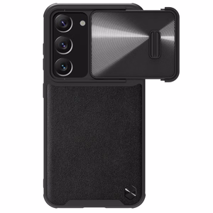 Nillkin CamShield Leather S nahkainen suojakuori Samsung Galaxy S23+:lle kameransuojalla musta