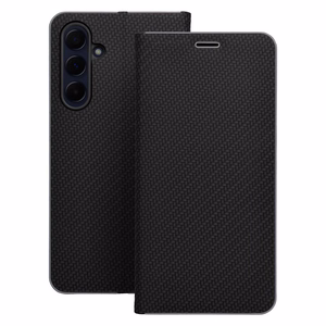 Luna Book Carbon -lompakkokotelo Xiaomi Redmi 17 4G / 17 5G EU -puhelimelle, musta