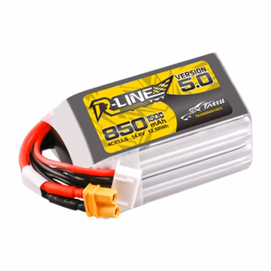 Tattu R-Line, versio 5.0, 850 mAh, 14,8 V, 4S1P, 150C, XT30U-F