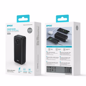 External battery POWER BANK POWER BANK Bwoo (BO-P64) 30000mAh (2xUSB; 1xUSB-C; 22,5W) black