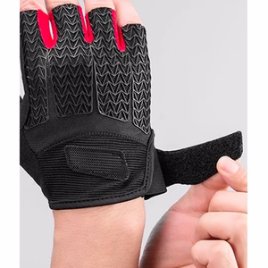 Rockbros S169BR L cycling gloves with gel inserts - black and red