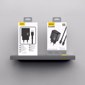 Dudao A27PCEU PD 30W GaN USB-C seinälaturi USB-C kaapelilla - musta