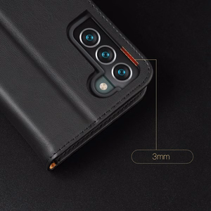 Dux Ducis Hivo Nahka Flip Cover Aitoa nahkaa Lompakko korteille ja asiakirjoille Samsung Galaxy S22 + (S22 Plus) Sininen