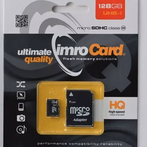 Imro muistikortti 128 GB microSDXC luokka 10 UHS-3 + sovitin