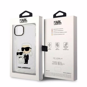 Karl Lagerfeld Glitter Karl&Choupette suojakuori iPhone 14 Plus:lle - läpinäkyvä