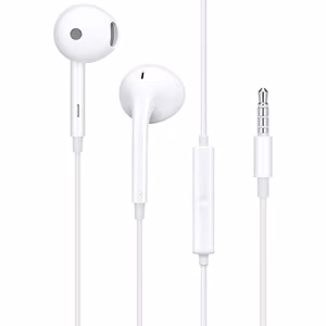Langalliset kuulokkeet Jack 3,5 mm Oppo MH156 ilman pakkausta valkoinen