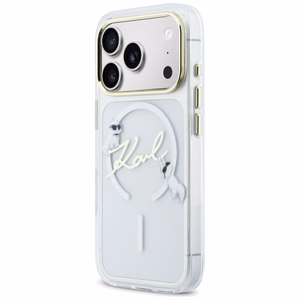 Karl Lagerfeld IML Choupettes Karl Script Logo MagSafe Suojakuori iPhone 17 Pro:lle - Läpinäkyvä