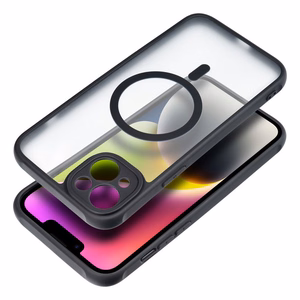 Suojakuori iPhone 14:lle Full Matte Mag Cover yhteensopiva MagSafe musta