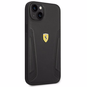 Ferrari FEHCP14MRBUK iPhone 14 Plus 6.7" musta/musta kovakotelo nahkainen leima sivut