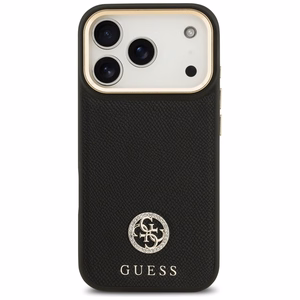 Guess Grained Strass Logo MagSafe Suojakuori iPhone 17 Prolle - musta