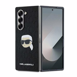 Karl Lagerfeld Saffiano Monogram Head Pin Suojakuori Samsung Galaxy Z Fold 6:lle - Musta