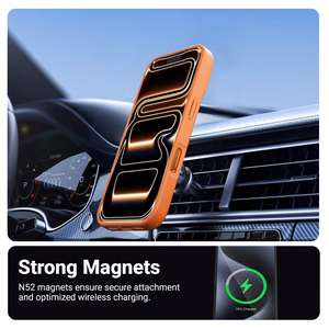 Crong Hybrid Matte Magnetic MagSafe suojakuori iPhone 17 Pro -laitteelle, oranssi
