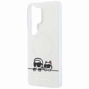 Karl Lagerfeld suojakuori IML Peekaboo Karl ja Choupette MagSafe Samsung Galaxy S26 Ultra:lle läpinäkyvä