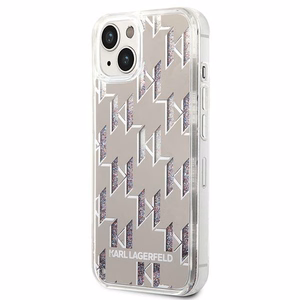 Karl Lagerfeld KLHCP14SLMNMS iPhone 14 6.1 kovakuori hopeinen / hopeinen Liquid Glitter Monogram