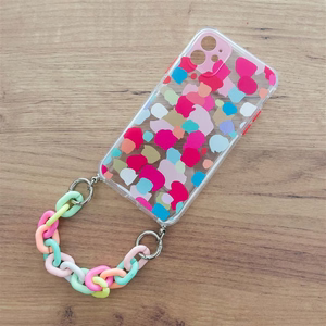 Väri Chain Case geeli joustava joustava kotelo kansi ketju riipus Samsung Galaxy A42 5G monivärinen (1)
