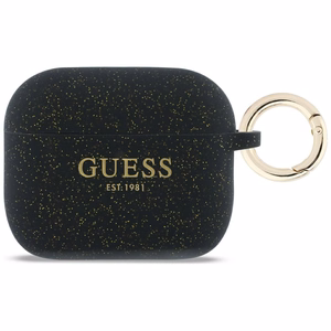 Guess Silikoninen Glitter Ring Suojakuori AirPods Pro 3:lle - Musta