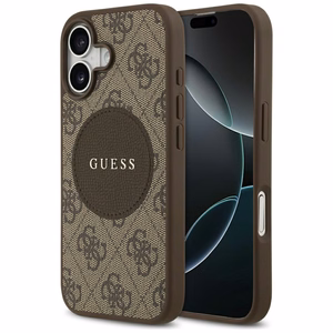 Guess 4G Circle Classic Logo MagSafe Suojakuori iPhone 17:lle - ruskea