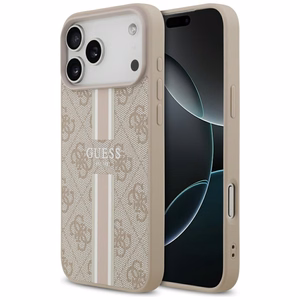 Guess 4G Printed Stripes MagSafe-suojakuori iPhone 17 Pro Max:lle - vaaleanpunainen