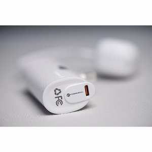 Powerbank Forcell F-Energy Power Plug F5K3 PD 20W 5000 mAh with built-in connector USB C white