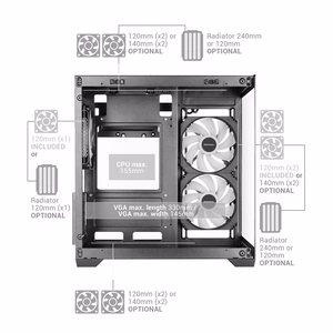 Mars Gaming MCVIEW3 – Mini Tower computer case, black
