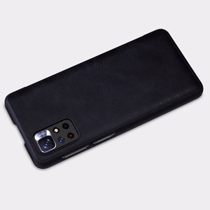 Nillkin Qin Asia Asia Xiaomi Redmi Note 11T 5G / Note 11S 5G / Note 11 5G (Kiina) / Poco M4 Pro 5G Camera Cover Holster Cover Flip Case Brown