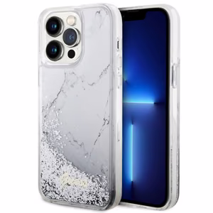 Guess GUHCP14XLCSGSGH iPhone 14 Pro Max 6.7" valkoinen/valkoinen hardcase Liquid Glitter Marble