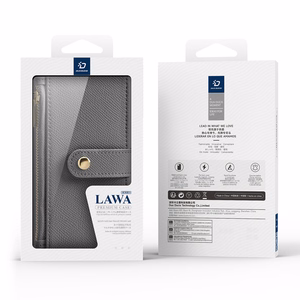 Dux Ducis Lawa Nahkainen Suojakuori iPhone 16 Pro Max:lle irrotettavalla magneettisella lompakolla - harmaa