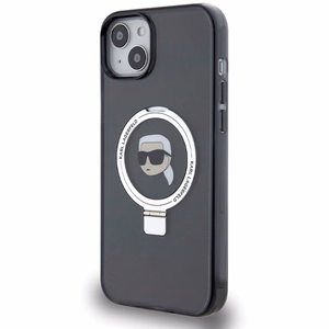 Karl Lagerfeld Ring Stand Karl Head MagSafe Case for iPhone 15 Plus / 14 Plus - Black