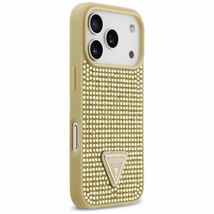 Guess Rhinestone Triangle Logo suojakuori iPhone 17 Pro - kulta