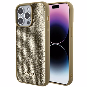 Guess Disco Metal Script Suojakuori iPhone 15 Pro Max:lle - kultainen