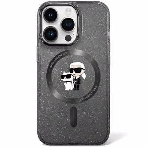 Karl Lagerfeld KLHMN61HGKCNOK iPhone 11 / Xr 6.1 musta/musta kovakuori Karl&Choupette Glitter MagSafe