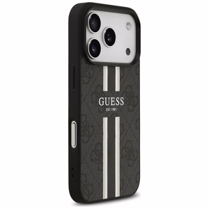 Guess 4G Printed Stripes MagSafe suojakuori iPhone 17 Pro:lle musta