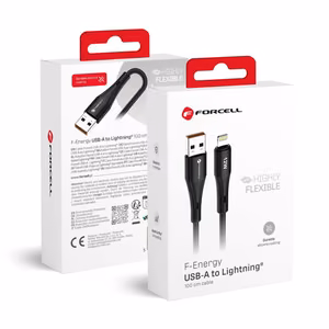 USB A to Lightning cable Forcell F-Energy 2.4A 12W Silicone 1 m C343 black