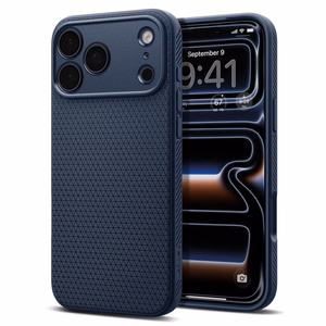 Spigen Liquid Air suojakuori mallille iPhone 18 Pro / 17 Pro – väri: tummansininen