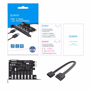 Orico PVU3 PCIe-laajennuskortti 7 USB 3.0 -liitännällä pöytätietokoneisiin – musta