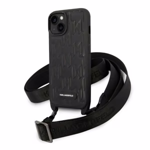 Karl Lagerfeld Monogram Plaque Logo Hihna-Suojakuori iPhone 14 / 15 / 13 6.1":lle - Musta