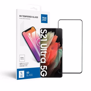 Suojalasi Blue Star - SAMSUNG Galaxy S21 Ultra koko pinta (täysliimaus/kuoriystävällinen) - musta