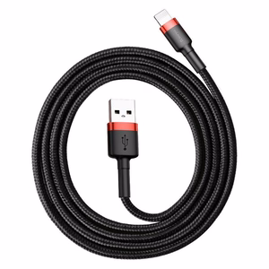 Baseus Cafule USB Lightning -kaapeli 2,4A 1 m (punainen ja musta)