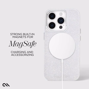 Case-Mate Shimmer MagSafe suojakuori iPhone 15 Pro -laitteelle, helmiäishohtoinen